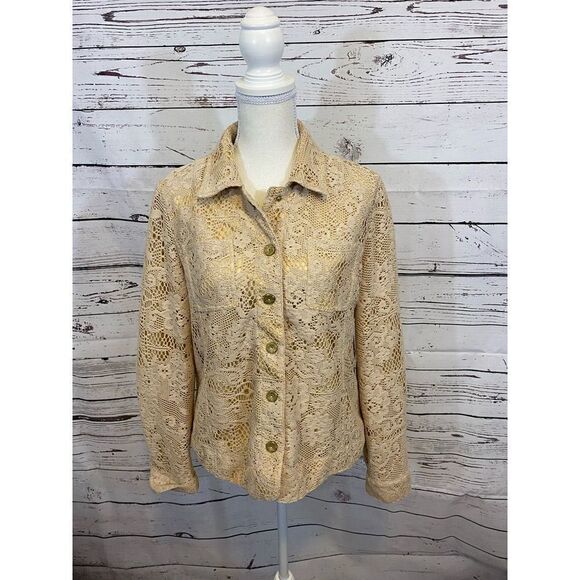 Peck & Peck Lace Overlay Jacket-Size Large - Picture 2 of 9